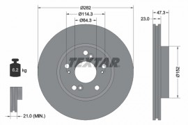 Textar Тормозной диск TEXTAR TX 92128400 / 98200 1284 0 1 - Заображення 1