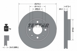 Textar Тормозной диск TEXTAR TX 92136700 / 98200 1367 0 1 - Заображення 1