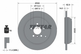 Textar Тормозной диск TEXTAR TX 92150803 / 98200 1508 0 1 PRO - Заображення 1