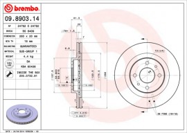 Brembo Тормозной диск пер. LADA1101,5 R14 Brembo 09.8903.14 - Заображення 1