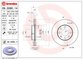 Brembo Тормозной диск пер. LANOS 1,5 Brembo 09.3090.11 - Заображення 1