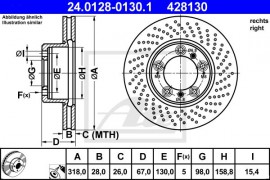 Тормозной диск прав ATE 24.0128-0130.1