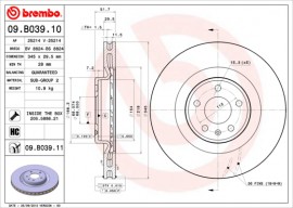 Тормозной диск Brembo 09.B039.11