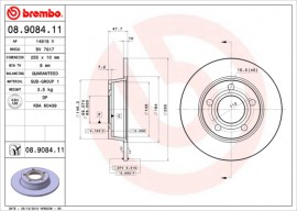 Brembo Тормозной диск Brembo 08.9084.11 - Заображення 1