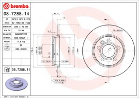 Brembo Тормозной диск Brembo 08.7288.11 - Заображення 1