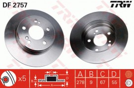 Trw Тормозные диски TRW DF2757 - Заображення 1