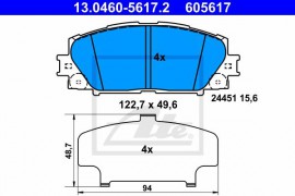 Ate Тормозные колодки ATE 13.0460-5617.2 - Заображення 1