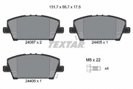 Textar Тормозные колодки дисковые TEXTAR TX 2408701 / 24087 175 1 5 - Заображення 1