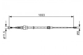 Bosch Трос стояночного тормоза BOSCH 1987477698 - Заображення 5