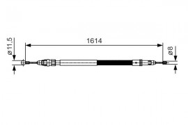 Bosch Трос стояночного тормоза BOSCH 1987482007 - Заображення 1