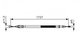 Bosch Трос стояночного тормоза BOSCH 1987482008 - Заображення 1