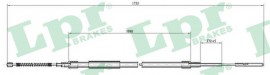 Lpr Тросик стояночного тормоза LPR LPRC0954B - Заображення 1
