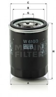 Mann-Filter Фильтр масляный MANN MANN-FILTER W 610/3 - Заображення 1