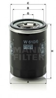 Mann-Filter Фильтр масляный MANN MANN-FILTER W 610/6 - Заображення 1