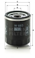 Mann-Filter Фильтр масляный MANN MANN-FILTER W 68/3 - Заображення 1