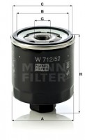Mann-Filter Фильтр масляный MANN MANN-FILTER W 712/52 - Заображення 1