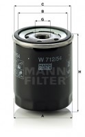 Mann-Filter Фильтр масляный MANN MANN-FILTER W 712/54 - Заображення 1