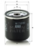 Mann-Filter Фильтр масляный MANN MANN-FILTER W 712/80 - Заображення 1