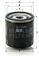 Mann-Filter Фильтр масляный MANN MANN-FILTER W 712/83 - Заображення 1
