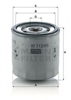 Mann-Filter Фильтр масляный MANN MANN-FILTER W 712/95 - Заображення 1