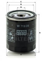 Mann-Filter Фильтр масляный MANN MANN-FILTER W 713/28 - Заображення 1