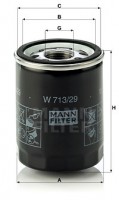 Mann-Filter Фильтр масляный MANN MANN-FILTER W 713/29 - Заображення 1