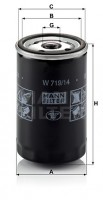 Mann-Filter Фильтр масляный MANN MANN-FILTER W 719/14 - Заображення 1