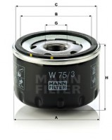 Mann-Filter Фильтр масляный MANN MANN-FILTER W 75/3 - Заображення 1
