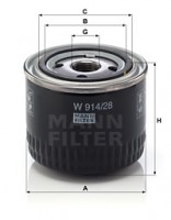 Mann-Filter Фильтр масляный MANN MANN-FILTER W 914/28 - Заображення 1