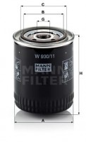Mann-Filter Фильтр масляный MANN MANN-FILTER W 930/11 - Заображення 1