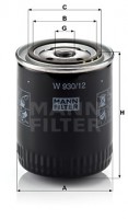 Mann-Filter Фильтр масляный MANN MANN-FILTER W 930/12 - Заображення 1