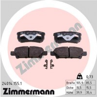 Zimmermann Тормозные колодки MITSUBISHI LANCER X 07-14; MITSUBISHI OUTLANDER 03-07; ZIMMERMANN 24014.155.1 - Заображення 1