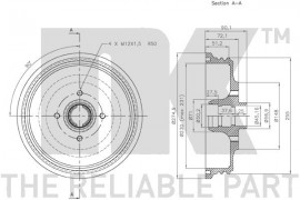 Nk Тормозной барабан NK 252316 - Заображення 3