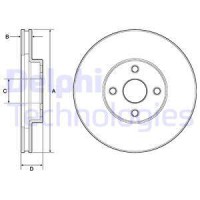 Delphi Тормозной диск DELPHI BG3780 - Заображення 1