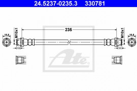 Ate ШЛАНГ ТОРМОЗНОЙ ATE 24.5237-0235.3 - Заображення 1