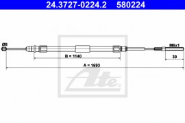 Трос ручного гальма ATE 24.3727-0224.2