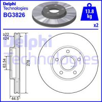 Delphi Гальмівний диск DELPHI BG3826 - Заображення 1