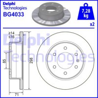 Delphi Гальмівний диск DELPHI BG4033 - Заображення 1