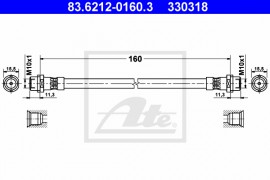 Тормозной шланг задний [160mm] ATE 83-6212-0160-3