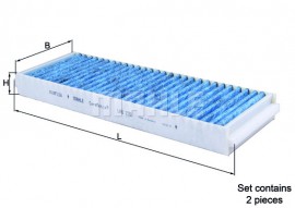 Mahle / Knecht фільтр салону антиалергенний (к-кт 2шт.) Audi A6 2 MAHLE / KNECHT LAO239S - Заображення 2