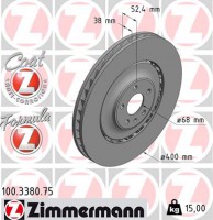 Zimmermann диск гальмівний FORMULA Z ZIMMERMANN 100338075 - Заображення 1