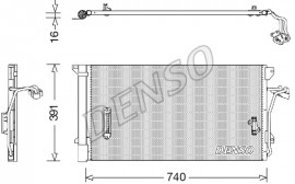 Denso Радиатор кондиционера AUDI A6 (4B, C5) 98-05,A6 (4F2, C6) 04-06,A6 Avant (4B, C5) 98-05,Q7 (4L) 06-1 DENSO DCN02027 - Заображення 1