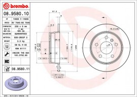 Brembo Гальмівний диск BREMBO 08.9580.11 - Заображення 1