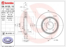 Brembo Гальмівний диск BREMBO 09.N125.11