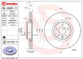 Гальмівний диск BREMBO 09.C522.11