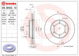 Brembo Гальмівний диск BREMBO 09.B402.10 - Заображення 1