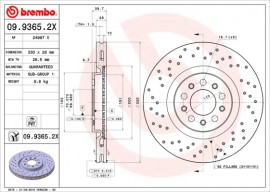 Brembo Гальмівний диск BREMBO 09.9365.2X - Заображення 1