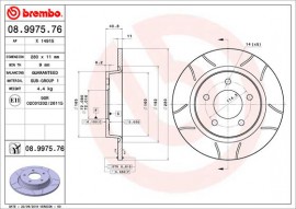 Brembo Гальмівний диск BREMBO 08.9975.76 - Заображення 1