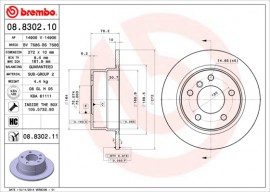 Brembo Гальмівний диск BREMBO 08.8302.11 - Заображення 1