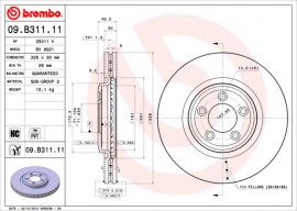Brembo Гальмівний диск BREMBO 09.B311.11 - Заображення 1